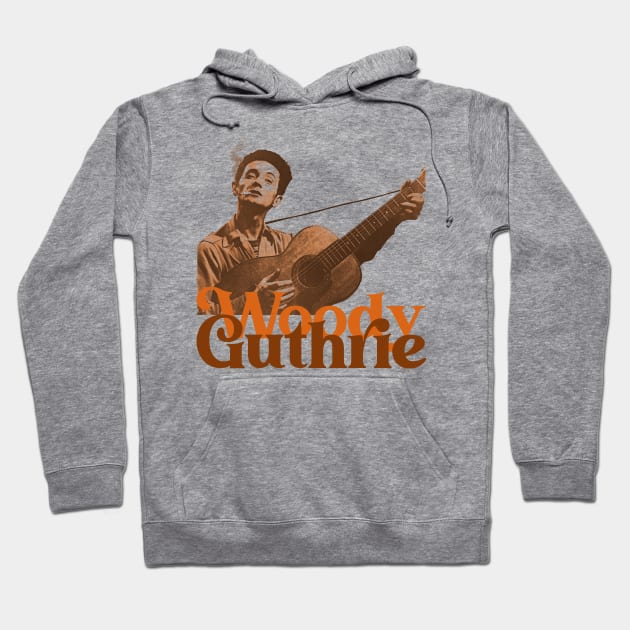 Woody Guthrie Sepia Fade Hoodie by darklordpug